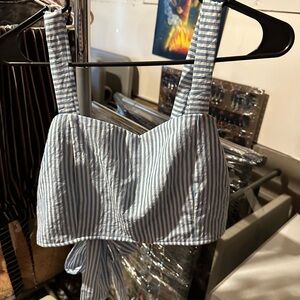 Blue Striped Women's Top and shorts